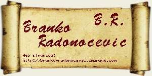 Branko Radonoćević vizit kartica